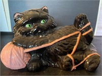 Large ceramic cat statue