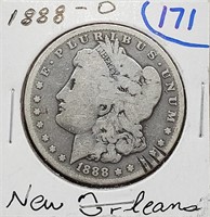 1888 O US morgan silver dollar AG New Orleans