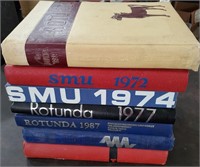 7 old SMU Mustang Rotunda yearbooks 1939-1987