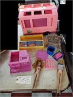 1960s Mattel toy barbie dolls  travel trailer etc