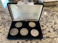 Set of Five Morgan Silver Dollars