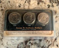 Three Uncirculated Susan B. Anthony Dollars