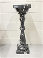 Vintage Solid Black Marble Pedestal Display Stand