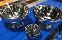 [F] ~ Silver Coated Punch Bowls w/ Small Candy Dis