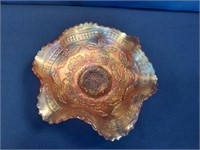 Footed Carnival Glass Candy Dish