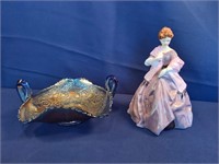 Royal Worcester 'First Dance' - Blue Carnival Dish