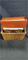 Wicker basket, jewelry box and sliding box