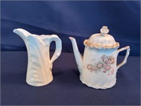 Royal Worcester Pitcher & Unmarked Tea Pot