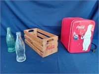 Coca Cola Cooler, Box and Bottles