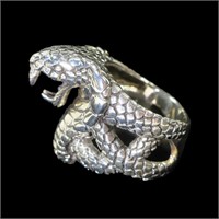 Sterling silver cobra ring, size 10.5