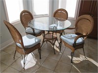 Wicker & Wrought Iron - Kitchen Table & Chairs
