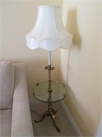 Glass top Lamp table w/ Gallery