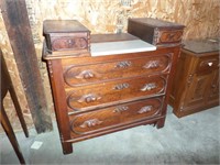 Walnut Victorian Marble Top Dresser