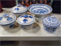 Blue serving bowls