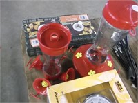 LOT HUMMING BIRD FEEDERS, SUET BASKETS,