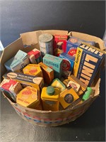 Old advertising tins and boxes
