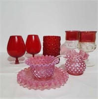 FENTON PINK & RED GLASS