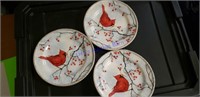 Cracker barrel stoneware plates red bird