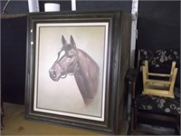 ORIG HORSE PAINTING  ON CANVAS  BY R JENKINS