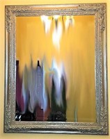 Framed Beveled Wall Mirror