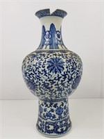 Antique Flower Porcelain Vase (w/ Small Crack)