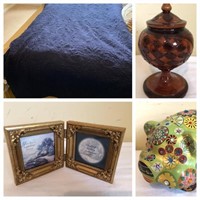 Quilted Coverlet and Nightstand Accessories