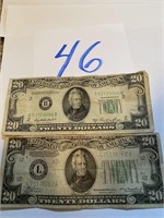 VINTAGE 1930 & 1950 $20.00 BILLS