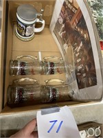 BUDWEISER GLASSES AND CLYDESDALES PIC