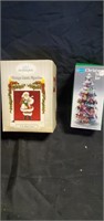 Ribbon, Santa figure and Christmas tree jar