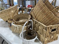 Large Lot Of Wicker Baskets