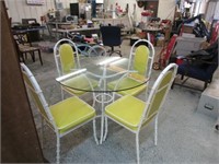DINETTE -- GLASSTOP TABLE W/ 4 CHAIRS