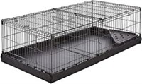 Canvas Bottom Dual Habitat Pet Cage with Divider