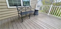 2PC-OUTDOOR BENCH W/SIDE TABLE