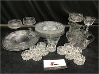 Etched Glassware and Salt Dishes