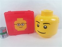 Tête et valise pour rangement  pièces Lego