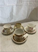 4 Tea Cups With Dishes