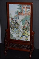 Chinese Enameled Table Screen