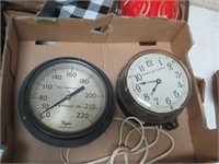 Industrial Taylor thermometer GE clock