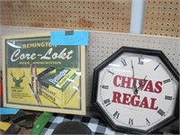Chivas Regal battery op clock Remington print