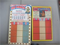 2 vintage store punch cards