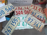 9 Canadian license plates