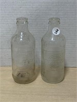 2 Clear Vintage Pepsi-cola Bottles