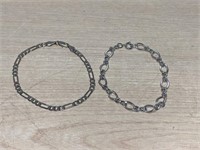 2 Bracelets Size(s) 7 1/4 & 7 1/2 Sterling & 925