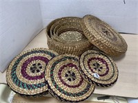Set Of 4 Round Nesting Hand Woven Baskets