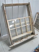 2 wood double hung window 8 pane old