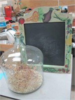 Terrarium bottle and kitchen chalk board