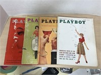 4 Playboy 1959 Magazines