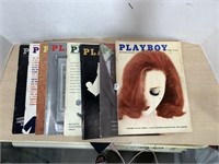 8 Playboy 1960 Magazines