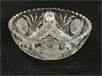 Cut Glass Etched Bowl (2-Minor Edge Chips)