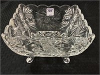 Four Footed 8 Inch Square Glass Bowl